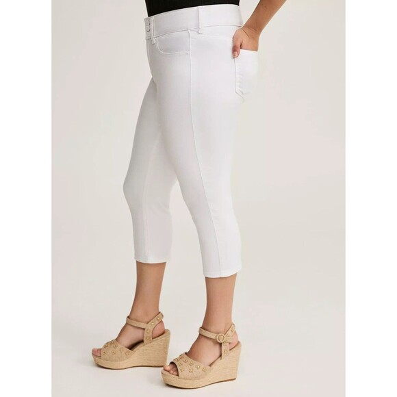 Torrid Crop Jegging Jean 20 2X White Cream Super Soft High Rise Skinny Stretch - Picture 7 of 16